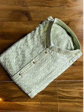 Pistachio Chikankari Kurta Set - MIRASILKS Pistachio Chikankari Kurta Set